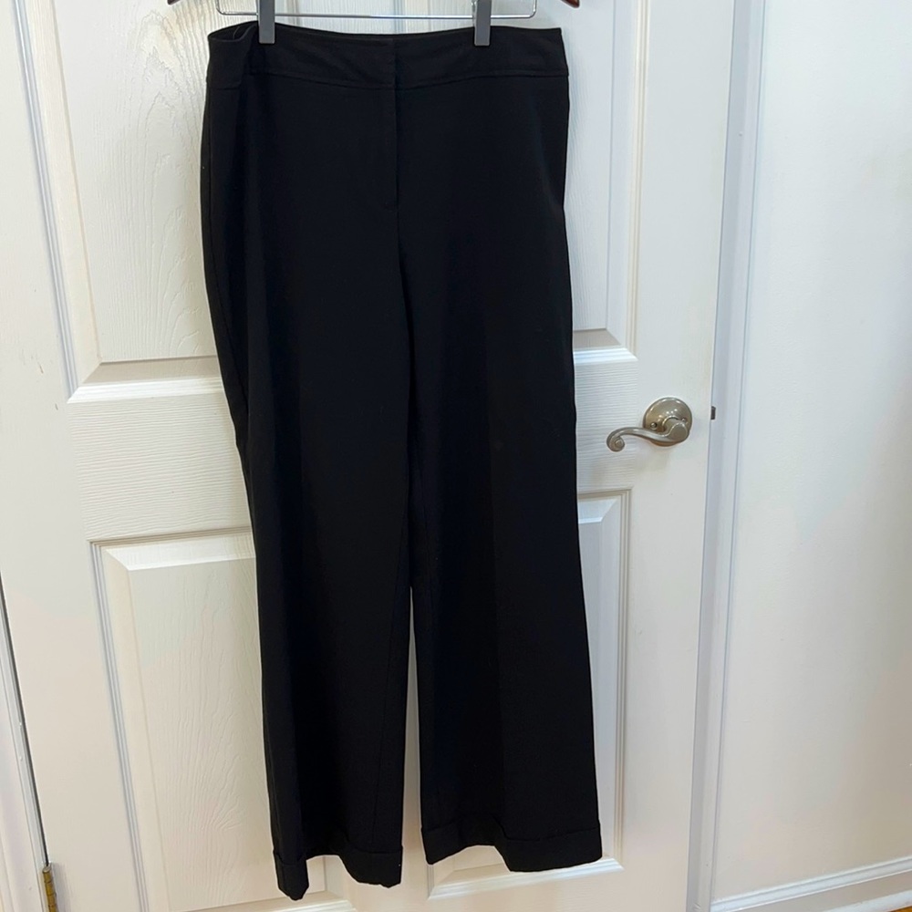Worthington Stretch Wide-Leg Black Dress Pant, Size 14